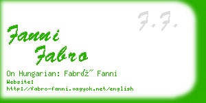 fanni fabro business card